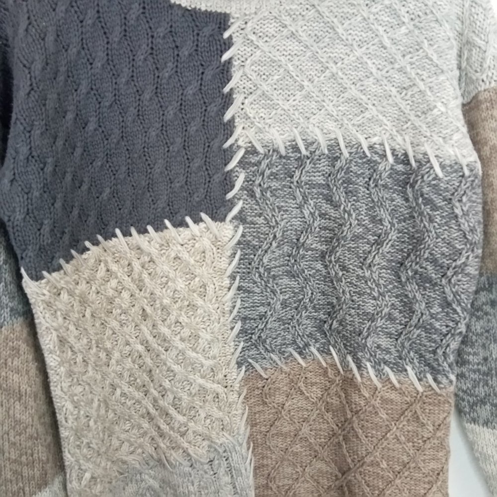 Reference Point Chunky Patch Turtleneck Sweater S - image 4